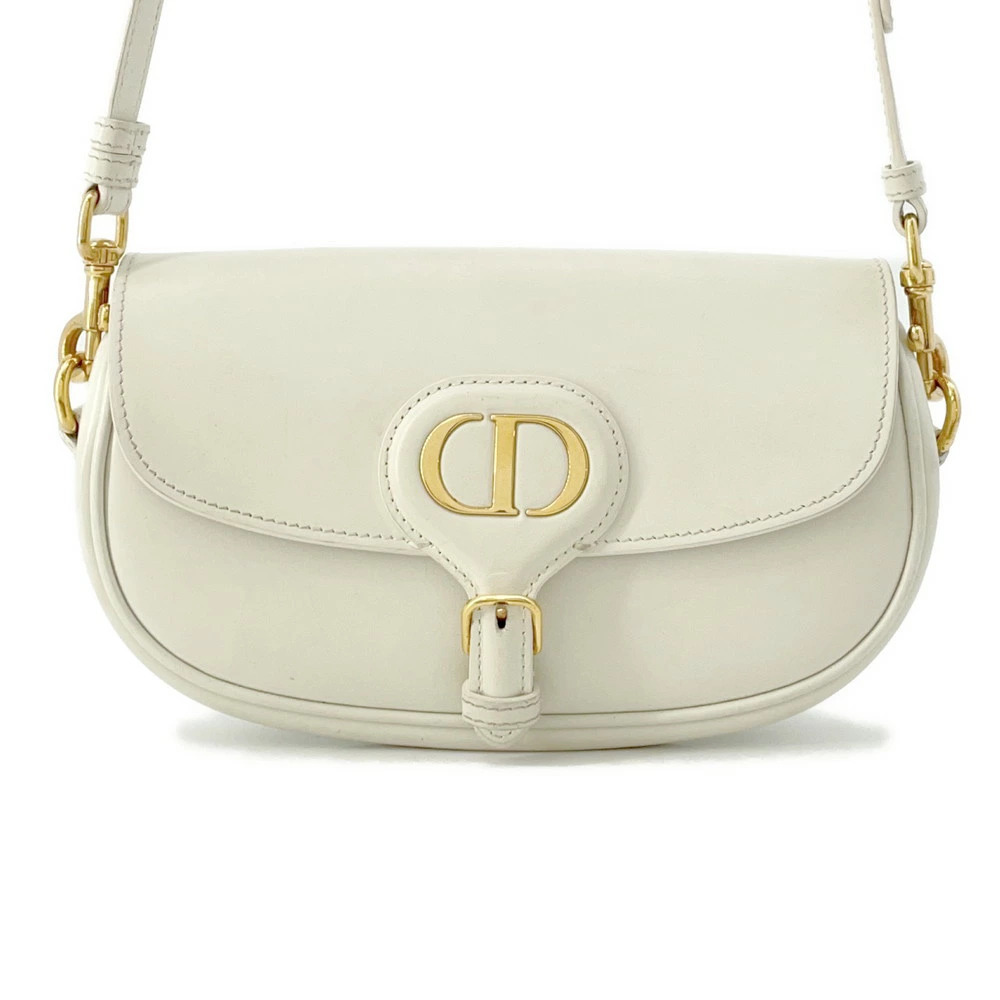 Christian Dior Shoulder Bag Boy East West Leather White